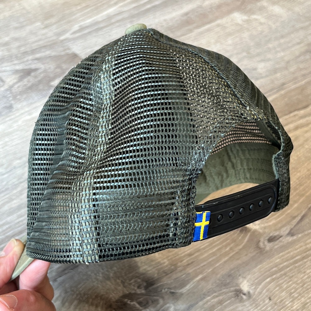 Fjallraven Olive Green Mountain Patch Trucker Hat Mesh Snapback Cap S/M - Picture 5 of 5